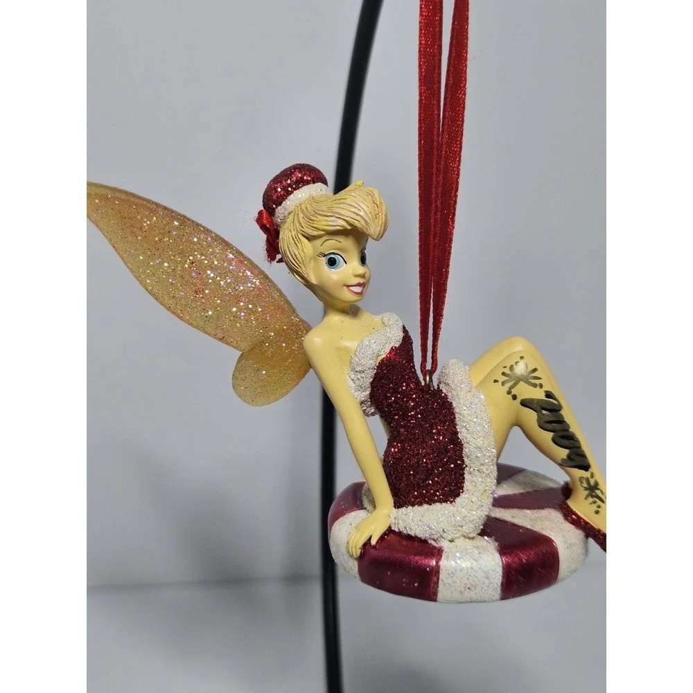 Disney Tinker Bell Peppermint Christmas Ornament Hallmark 2009 Santa Dress RARE!
